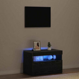Walplus Bedside Cabinet Black Oak 60 X 35 X 40 Cm Engineered Wood - thumbnail 5