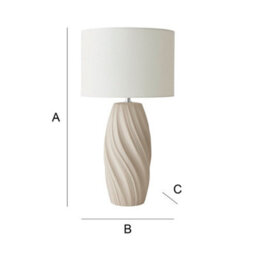 Valuelights Lydia Natural Linen Drum Lamp Shade Tall Swirl Natural Table Lamp With Led Bulb - thumbnail 6