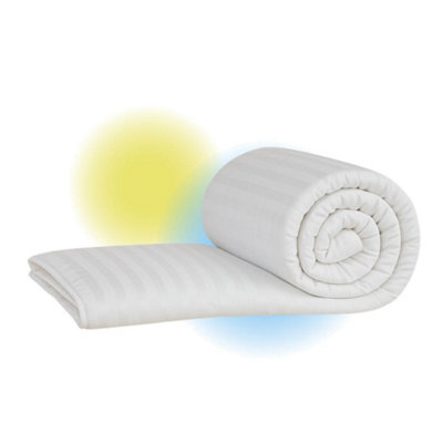 MHG Living 1 Tog Cool Summer Duvet Quilt - Lightweight Striped Microfibre, Breathable, Hypoallergenic Bedding - image 1