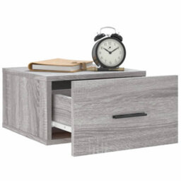 Berkfield Wall-Mounted Bedside Cabinet Grey Sonoma 35X35X20 Cm - thumbnail 4