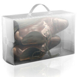 Accessotech 5 Mens Stack & Fold Plastic Shoe Storage Boxes Clear Stackable Organiser - thumbnail 2