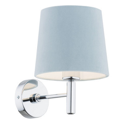Luminosa Lighting Luminosa Bolzano Wall Lamp With Shade Blue, Chrome