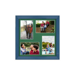 AK Frames 12X12 Navy Blue Classic Multi Photo Frame With Emerald Mount - Holds 4 Apertures (4X) 6X4 Photos - thumbnail 1
