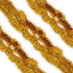 Neel Blue Gold Metallic Shiny Christmas Tinsel Garland For Xmas Tree & Home Decorations, 2M X 9Cm