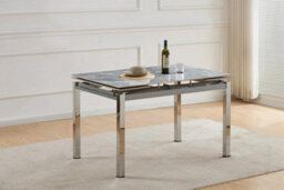 Furnizone UK Grande 6-Seater Ceramic Extending Dining Table And 6 Monza Grey Velvet Chairs - thumbnail 4