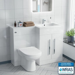 Nes Home Debra Bathroom White L-Shape Rh Basin Vanity Unit Btw Wc Toilet 1100mm - thumbnail 5