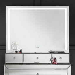 CARME Home Callie X Laguna Silver Led Mirror Dressing Table - thumbnail 9