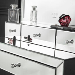 CARME Home Callie X Laguna Silver Led Mirror Dressing Table - thumbnail 2