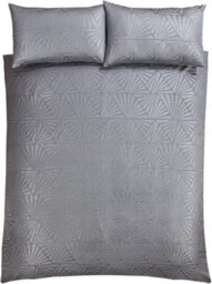 Smart Living Luxury Hotel Quality Lurex Jacquard Geometric Deco Duvet Cover With Pillowcases - thumbnail 3