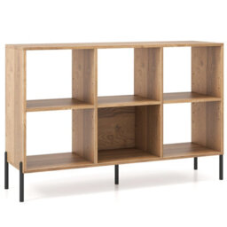 Costway 6 Cube Wooden Storage Bookcase Open Bookshelf Home Office Display Cabinet Rack - thumbnail 1