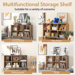 Costway 6 Cube Wooden Storage Bookcase Open Bookshelf Home Office Display Cabinet Rack - thumbnail 3