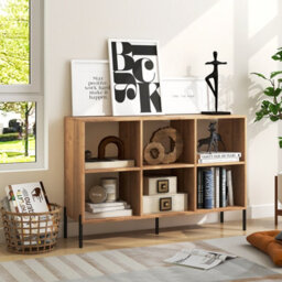 Costway 6 Cube Wooden Storage Bookcase Open Bookshelf Home Office Display Cabinet Rack - thumbnail 8
