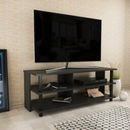 Decorotika Pueblo Tv Stand Tv Unit For Tv's Up To 55 Inches Black And Anthracite - thumbnail 3