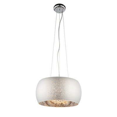 Anson Lighting Gigi Silver Effect Glass With Clear Glass Droplets 5 Light Ceiling Pendant - image 1