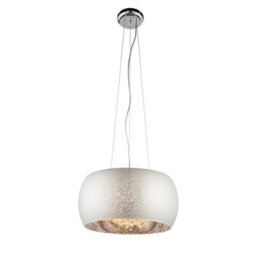 Anson Lighting Gigi Silver Effect Glass With Clear Glass Droplets 5 Light Ceiling Pendant