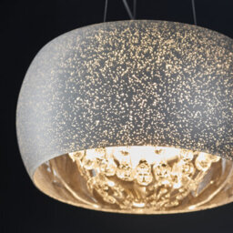 Anson Lighting Gigi Silver Effect Glass With Clear Glass Droplets 5 Light Ceiling Pendant - thumbnail 3