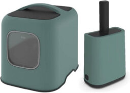 Rotho Mypet Biala Cat Litter Tray & Scoop Set  Large Covered Cat Litter Box With Carbon Filter, Scoop With Holder & 16 Xl Bags