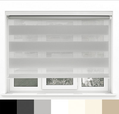 Caecus Blinds Day & Night Zebra Roller Blind Light Grey 50Cm X 160Cm - image 1