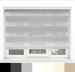 Caecus Blinds Day & Night Zebra Roller Blind Light Grey 50Cm  X 160Cm - thumbnail 1