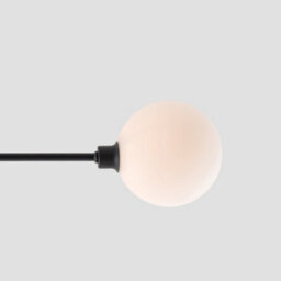 Houseof 3 Light Frosted Glass Orb Straight Arm Flush Ceiling Light - Charcoal Grey Black - thumbnail 3