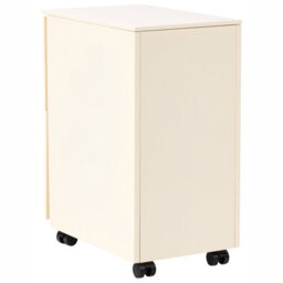 Wyld And Coco Urbannest Light Beige Metal Storage Cabinet 3-Drawer Key-Locked, Wheeled, Gloss Finish - thumbnail 6