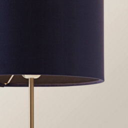 Valuelights Charles Brushed Chrome Table Lamp With Navy Velvet Shade - thumbnail 3