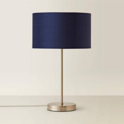 Valuelights Charles Brushed Chrome Table Lamp With Navy Velvet Shade - thumbnail 6