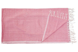 Orsina Poppy Red Hammam Towel, 100% Cotton Quick Dry Towel With Woven Texture, Lightweight Throw Blanket - thumbnail 2