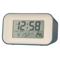 Acctim Alta Retro Digital Alarm Clock Crescendo Alarm  Date & Temperature Display Storm Blue - thumbnail 2