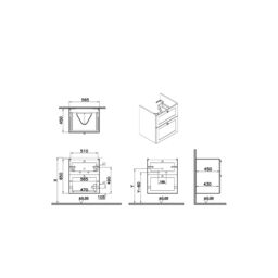 Vitra Harlow Essence Matt Light Grey Classic Wall-Mounted Vanity Unit & Basin Set (W)605mm (H)670mm - thumbnail 5