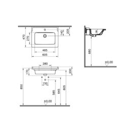 Vitra Harlow Essence Matt Light Grey Classic Wall-Mounted Vanity Unit & Basin Set (W)605mm (H)670mm - thumbnail 6