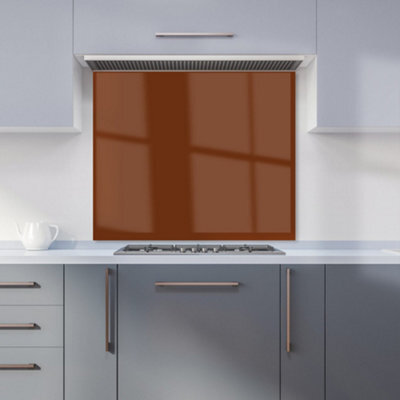 Warren Reed Designer Chocolate Brown Premium Glass Kitchen Splashback W600mm X H750mm - image 1