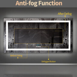 Luvodi 1600X800mm Bluetooth Led Bathroom Mirror Music Temperature Anti-Fog Vanity Mirror, Date And Time, Backlit Frontlit - thumbnail 3
