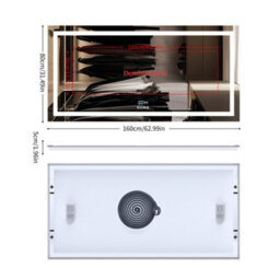Luvodi 1600X800mm Bluetooth Led Bathroom Mirror Music Temperature Anti-Fog Vanity Mirror, Date And Time, Backlit Frontlit - thumbnail 2