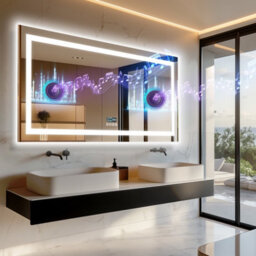Luvodi 1600X800mm Bluetooth Led Bathroom Mirror Music Temperature Anti-Fog Vanity Mirror, Date And Time, Backlit Frontlit - thumbnail 7