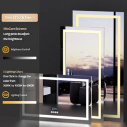 Luvodi 1600X800mm Bluetooth Led Bathroom Mirror Music Temperature Anti-Fog Vanity Mirror, Date And Time, Backlit Frontlit - thumbnail 6