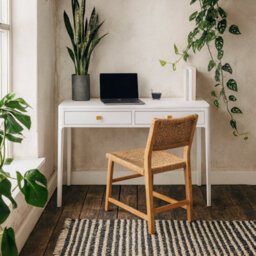 Wyld Haus Paracuru White Wood Grain 2-Drawer Desk - thumbnail 2