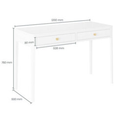 Wyld Haus Paracuru White Wood Grain 2-Drawer Desk - thumbnail 6