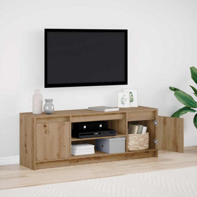 Berkfield Tv Cabinet With Led In Artisan Oak 139.5X34X50 Cm, Made From Engineered Wood - image 1