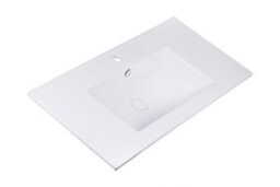 Impact Furniture White Vanity Unit 800mm Sink Bathroom Cabinetry Ribbed Fluted Wall Hung Cabinet With Drawers Adel - thumbnail 5