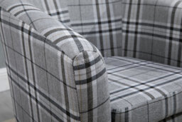 Westwood Linen Fabric Sofa Armchair Office Reception Tub Chair Living Room Grey Checked - thumbnail 8