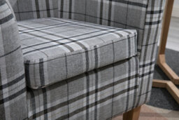 Westwood Linen Fabric Sofa Armchair Office Reception Tub Chair Living Room Grey Checked - thumbnail 9