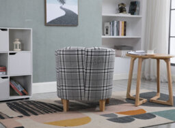 Westwood Linen Fabric Sofa Armchair Office Reception Tub Chair Living Room Grey Checked - thumbnail 6