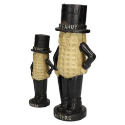 AB Tools Large & Small Mr. Peanut Money Box Bank Jar Planters Mascot Cast Iron Statue - thumbnail 4