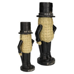 AB Tools Large & Small Mr. Peanut Money Box Bank Jar Planters Mascot Cast Iron Statue - thumbnail 3