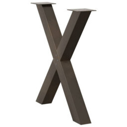Berkfield Dining Table Legs X-Shaped 2 Pcs Natural Steel 70X(72-73) Cm Steel - thumbnail 4