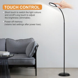 Harper Living Floor Lamp Black, Dimmable Led Lamps For Living Room, 3 Colour Temps Standing Lamp With Touch Control - thumbnail 6