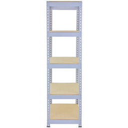 MonsterShop Garage Shelving Storage 5 Tier Heavy Duty Racking 200Kg/shelf, Q-Rax Grey 90Cm X 182.5Cm X 50Cm - thumbnail 3