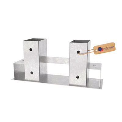 Gezu Impex Log Holder 62 X 83 mm Hot Dip Galvanised Set Of 4 Outdoor Firewood Rack - image 1