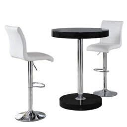 Furniture In Fashion Havana Bar Table In Black With 2 Ripple White Bar Stools - thumbnail 4